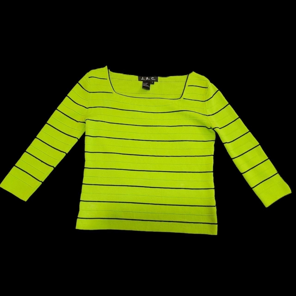 90s Vintage Neon Green Square Neck Top